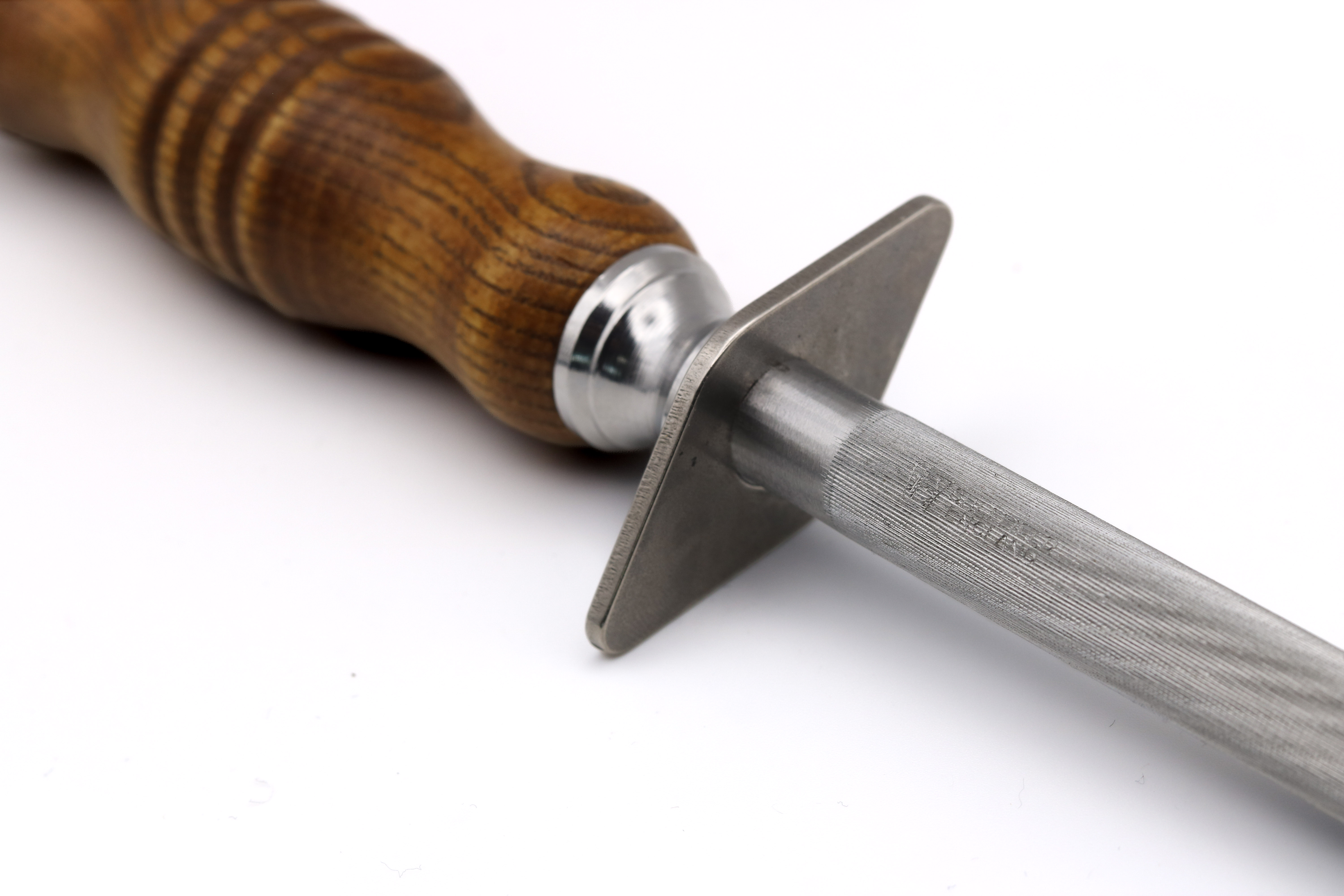 Knife sharpener with grey handle